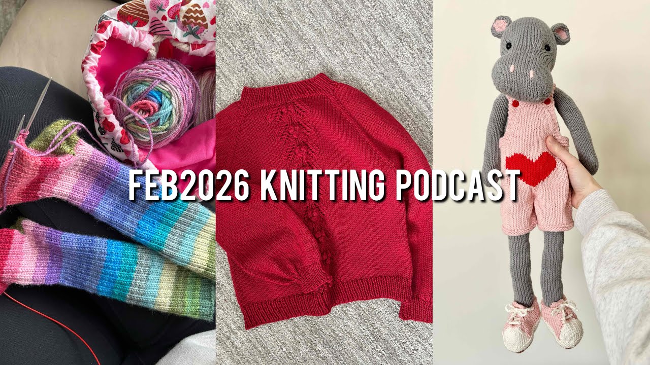 Feb2026 Knitting Podcast // knitted animals, a finished SWEATER and new yarn!