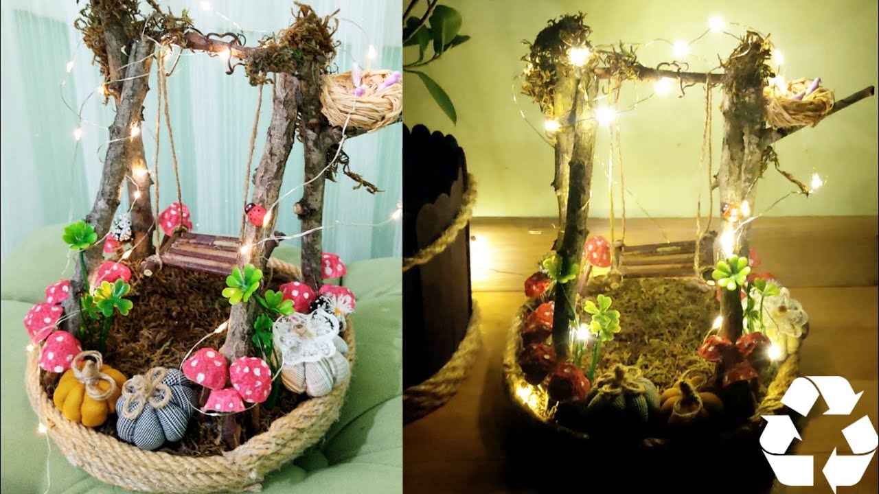 AĞAÇ DALINDAN MİNYATÜR SALINCAK YAPIMI / AĞAÇ DALINDAN GERİ DÖNÜŞÜM #diy #recycle #idea