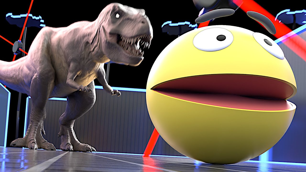 Pacman Maze Mayhem &mdash; Pacman против T-rex