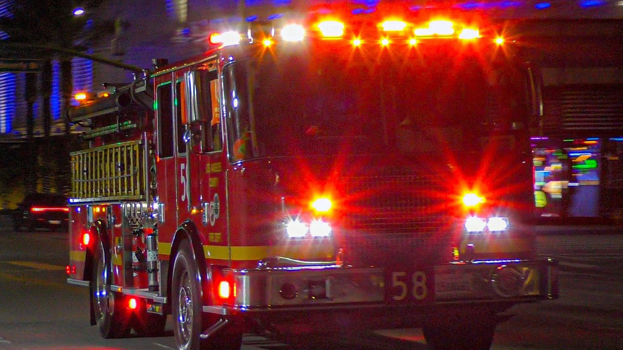 *Q & Air Horn* LACoFD Engine 58 Responding 