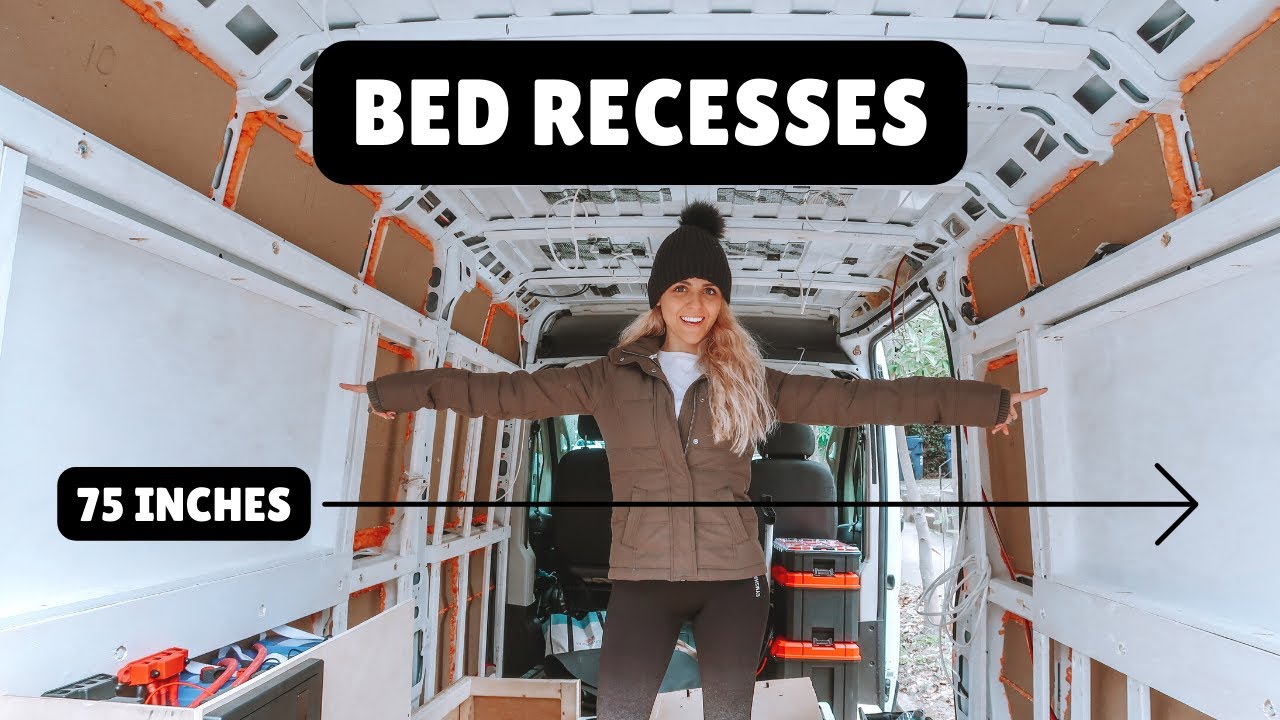 Head + Footboard Recesses in our Promaster | Van Life Build