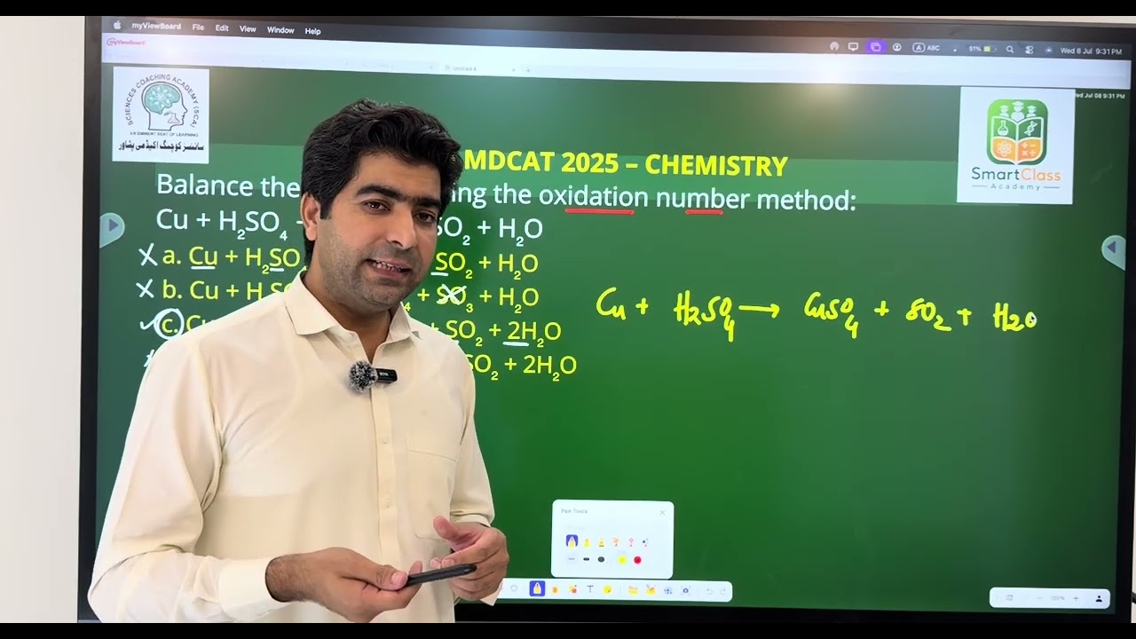 KMU MDCAT 2025: Balancing of redox equations 