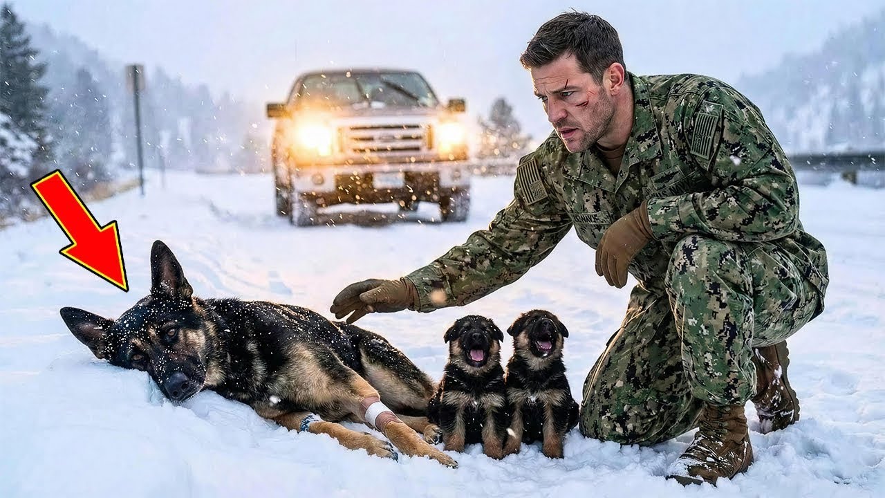 „Záchrana vánicí: Navy SEAL zachránil psí matku a štěňata — pak odhalil pravdu.“