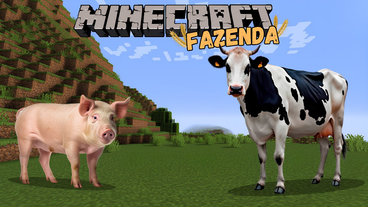 MINECRAFT FAZENDA - VÁRIOS BEZERROS NA FAZENDA - NOVOS PORCOS  #19 - pt/br