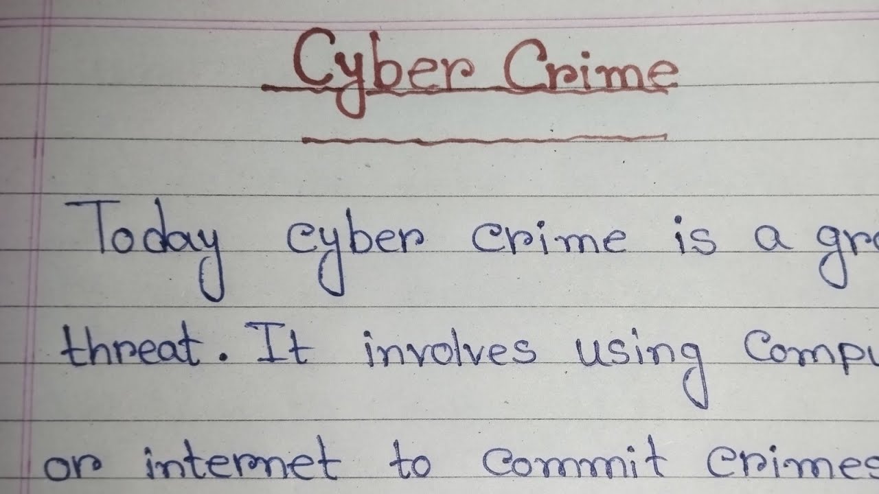 Cyber crime// paragraph writing.