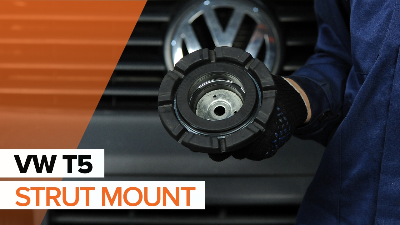 How to change Front Strut Mount on VOLKSWAGEN T5 TUTORIAL | AUTODOC