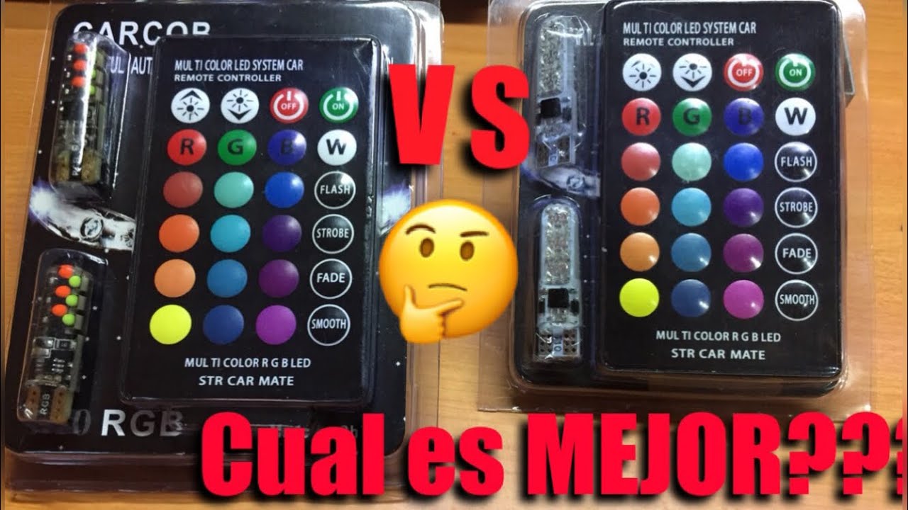 ✅REVIEW #7 LED T10 vs LED T10 para MOTO - CUAL es la DIFERENCIA, Cuál ILUMINA MAS (LED RGB) Control