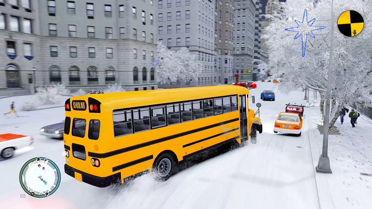 GTA 4 Crazy School Bus Crashes Ep.16
