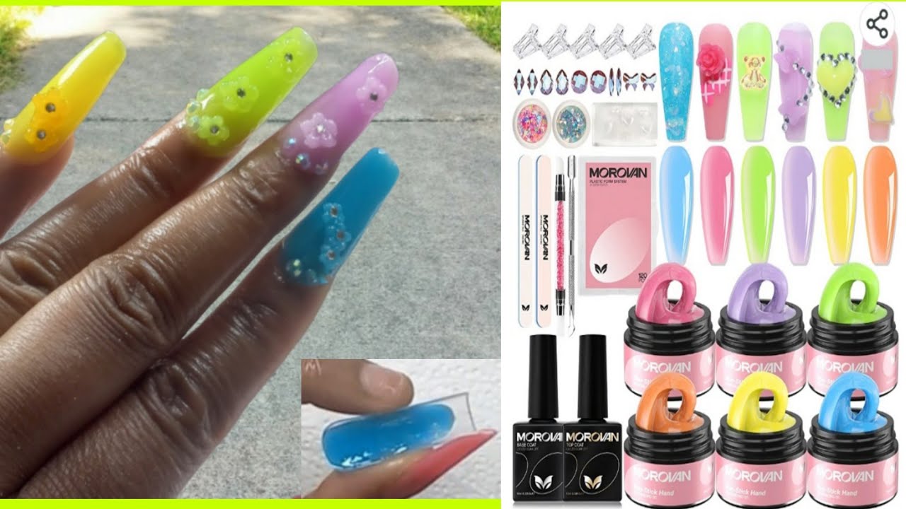 Trying Morovan Solid builder gel kit/ using dual forms.😃
