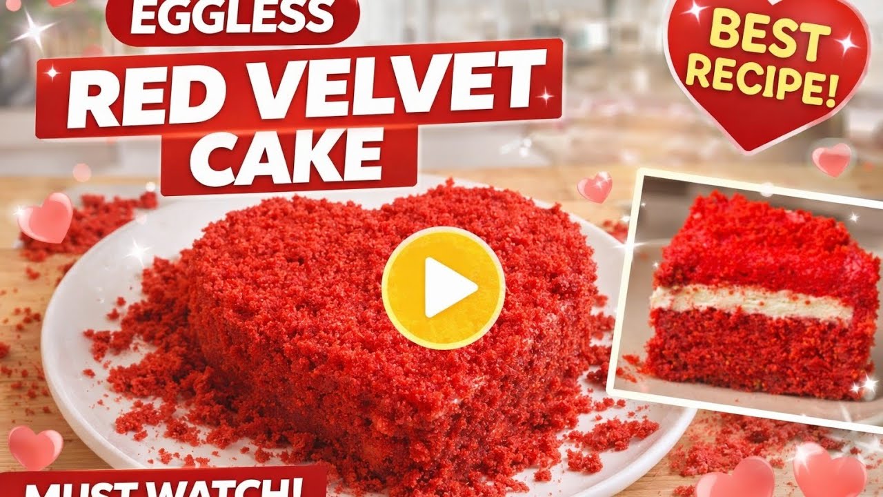 Eggless Red Velvet Cake Recipe | How To Make A Red Velvet Soft  and Fluffy/ Best Eggless Cake
