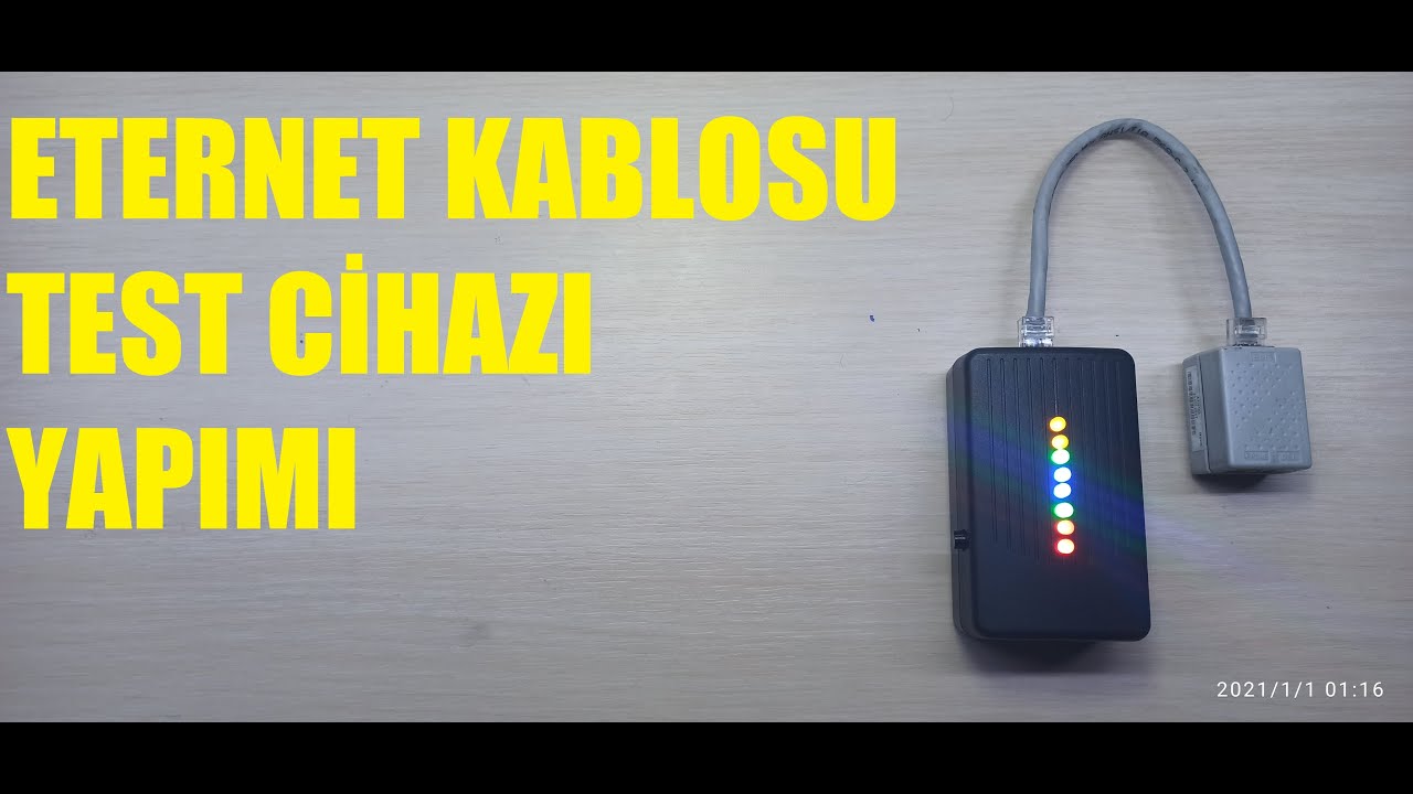 Test cihazı yapımı Ethernet kablosu için rj45 (Cat5,Cat6 Cable tester)