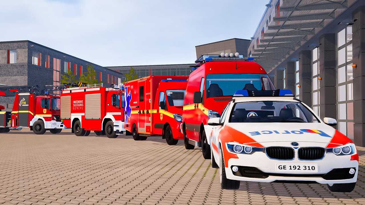 Emergency Call 112 – Genève Police & Firefighters Responding | Swiss Emergency Simulation 4K