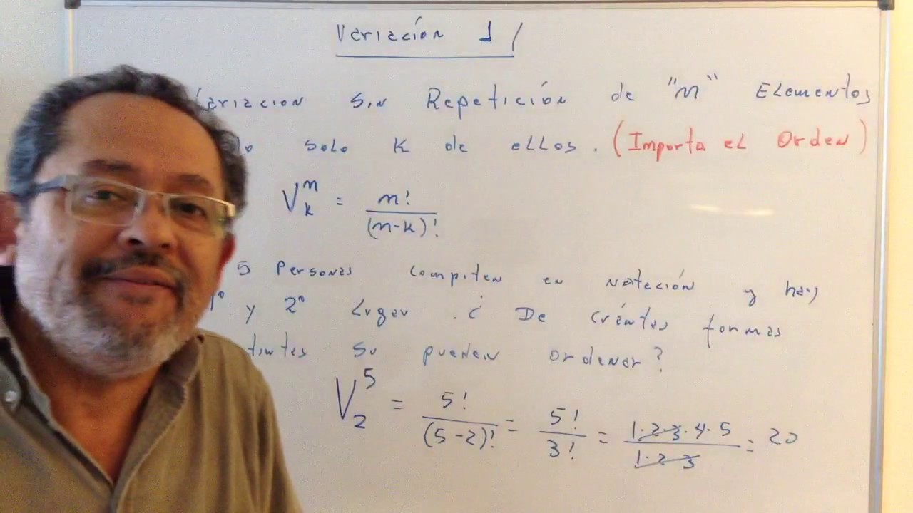 Variación 1 : sin repetición y ejercicios resueltos