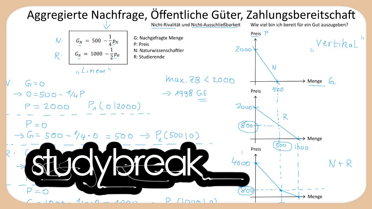 Aggregierte Nachfrage, Öffentliche Güter, Zahlungsbereitschaft | Finanzwissenschaft