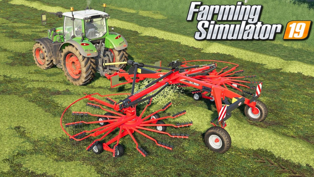 Zgrabianie i belowanie siana - Farming Simulator 19 | #43