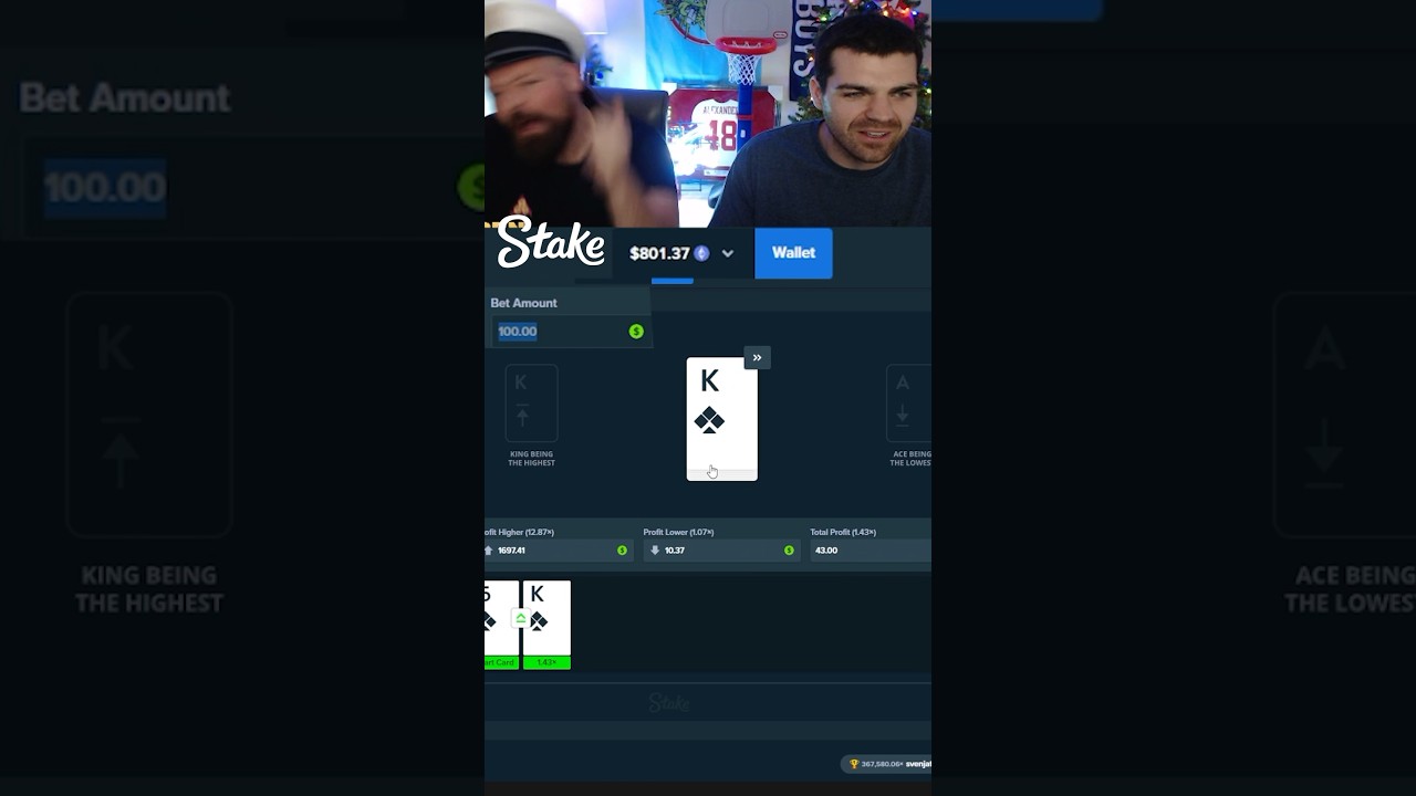 $100 STAKE HILO BET! #shorts #stake #hilo #hilogame