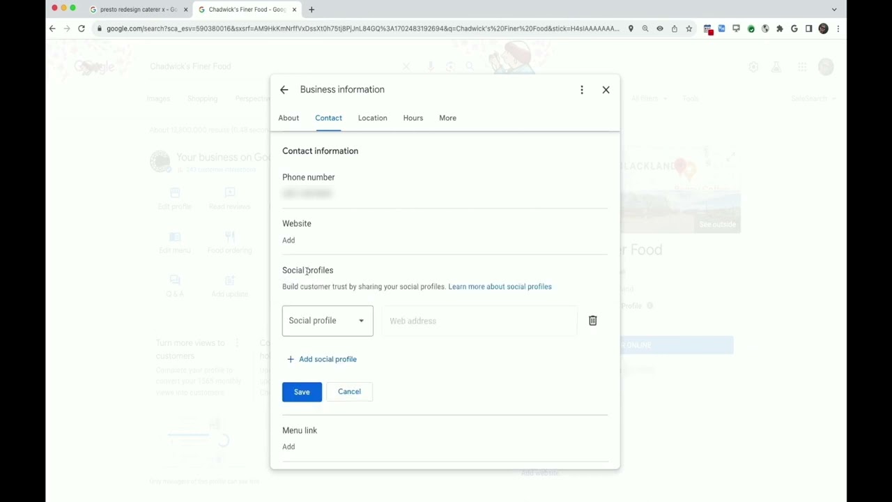 How to add social media links to your Google Business Profile