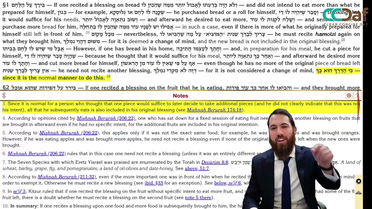 108 Kitzur Shulchan Aruch Yomi - 56:6-67:5 [Mistaken Beracha. Hungry, New Beracha?]