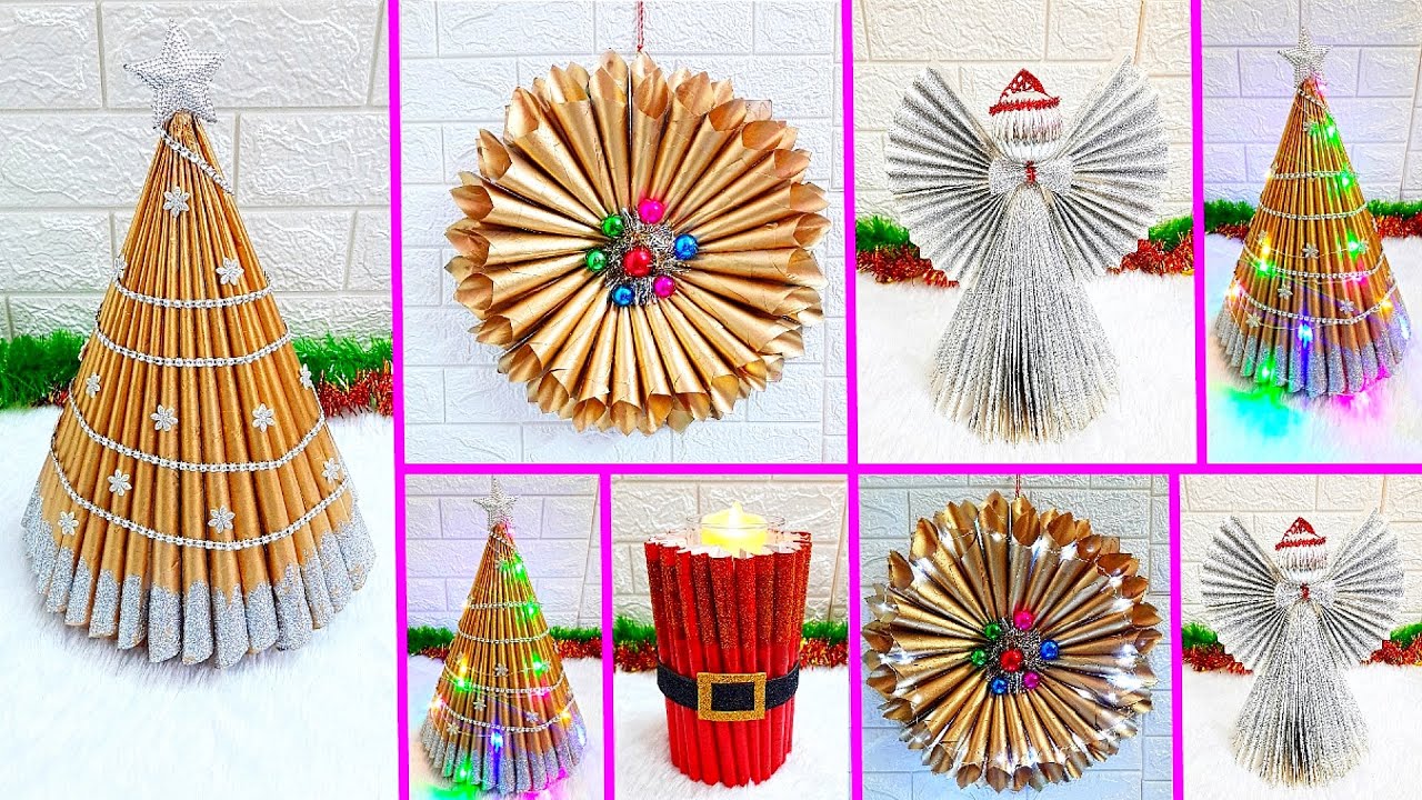 4 Economical Easy Handmade Christmas Craft idea | Best out of waste Low budget Christmas craft idea