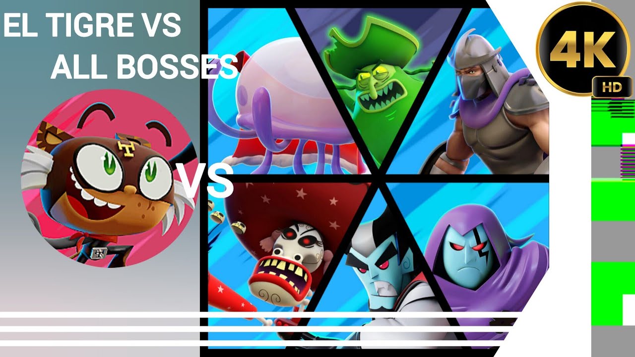 Nickelodeon All-Star Brawl 2 El Tigre vs All Bosses (Hardest)