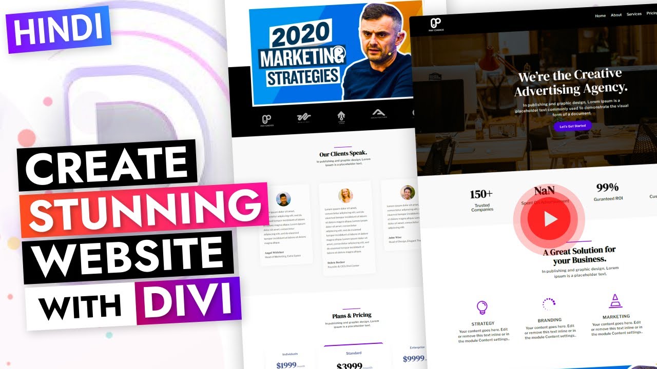 HINDI - How to Create One-Page WordPress Website with DIVI Visual Builder | DIVI Theme Tutorial