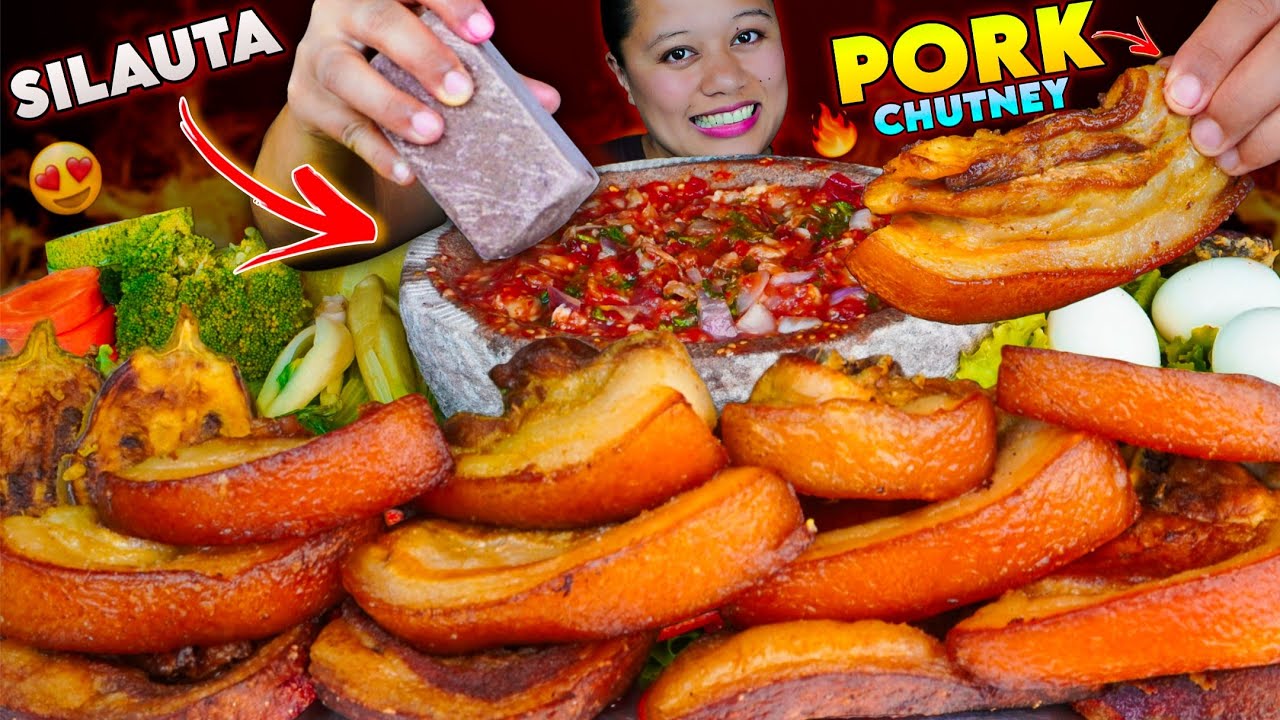 🔥STONE GRINDER PORK CHUTNEY WITH BOILED EGGS & VEGGIES | TRADITIONAL MUKBANG ASMR FEAST