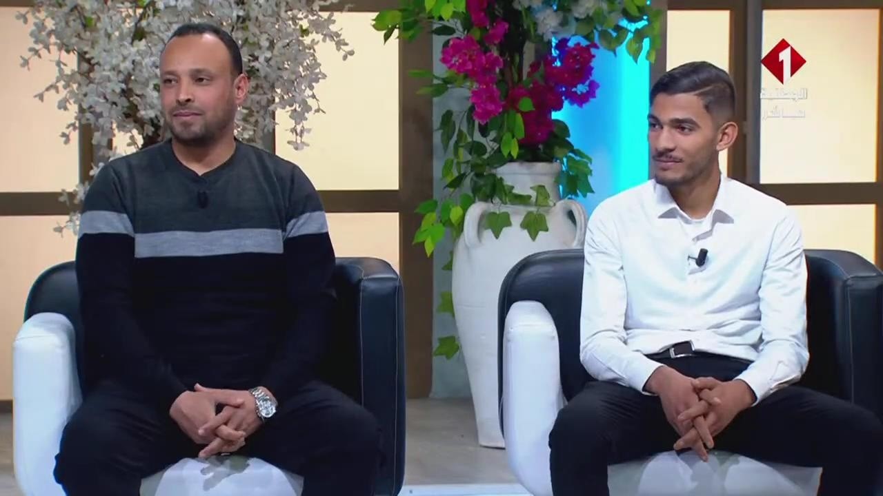 وجدي الظاهري رئيس جمعية النخبة الرياضية بسليانة ضياء الدين الاخضر لاعب رياضة الكيك بوكسنغ