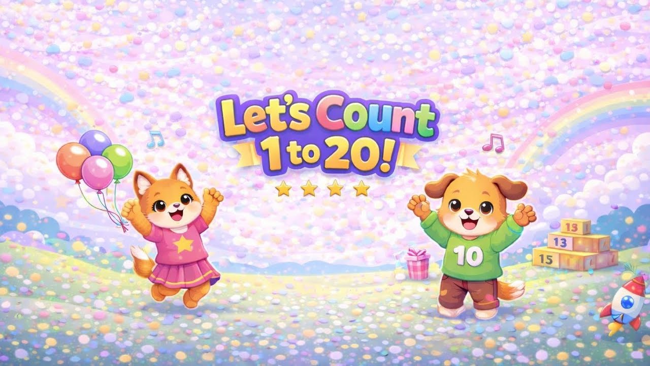 🎵 Let’s Count 1–20! | เพลงนับเลขสนุกๆ สำหรับเด็ก 🐰⭐ #animaldance #shortvideo #shorts 