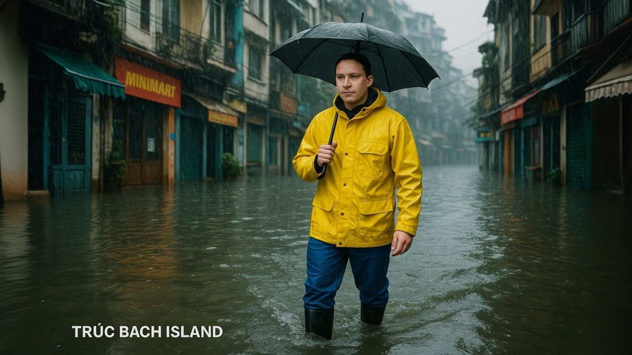 Hanoi Flooding: Walking Through a Typhoon's Rain on Trúc Bạch Island
