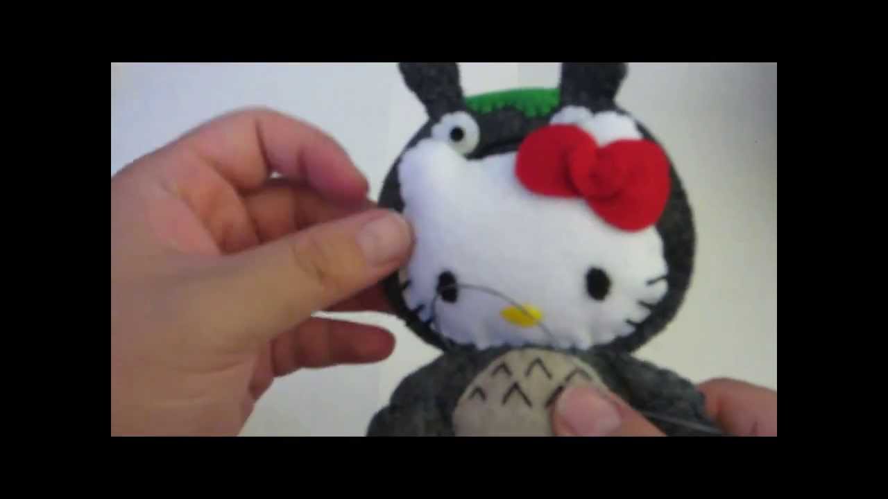 Tutorial: Hello Kitty in Totoro costume (Felt Plush)