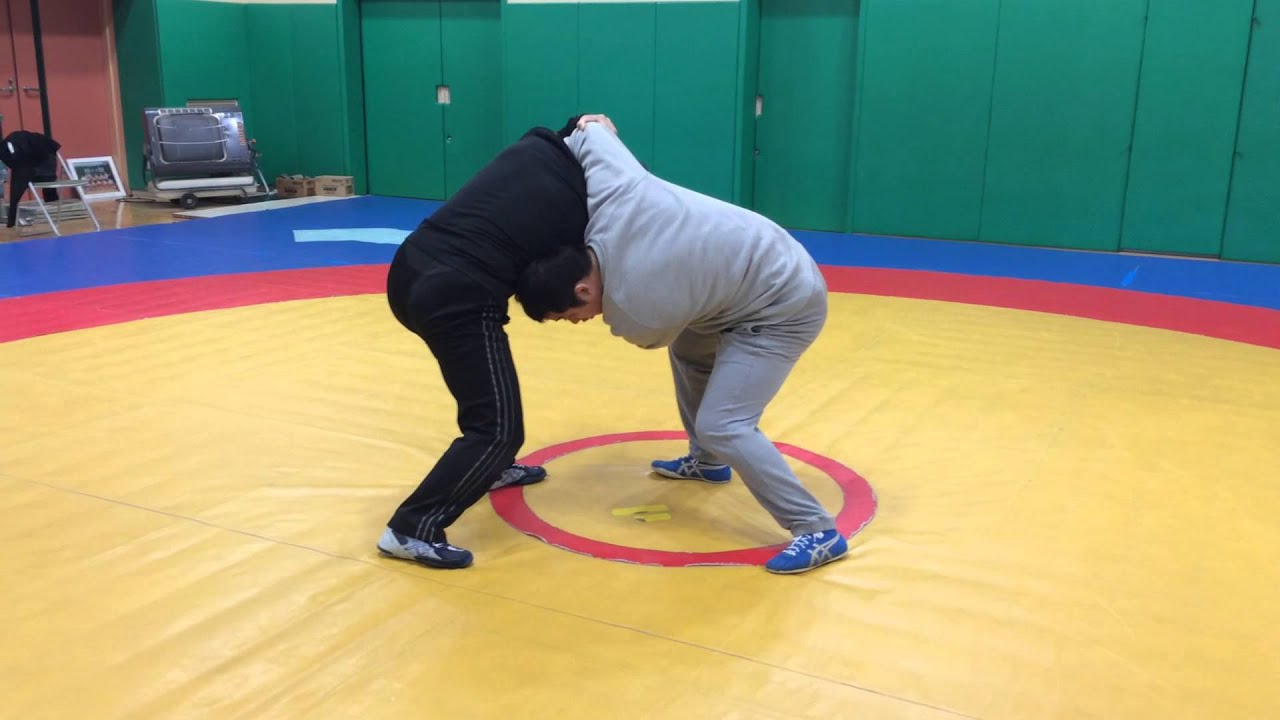 がぶりからの踵すくい Wrestling : Head pinch → ankle pick