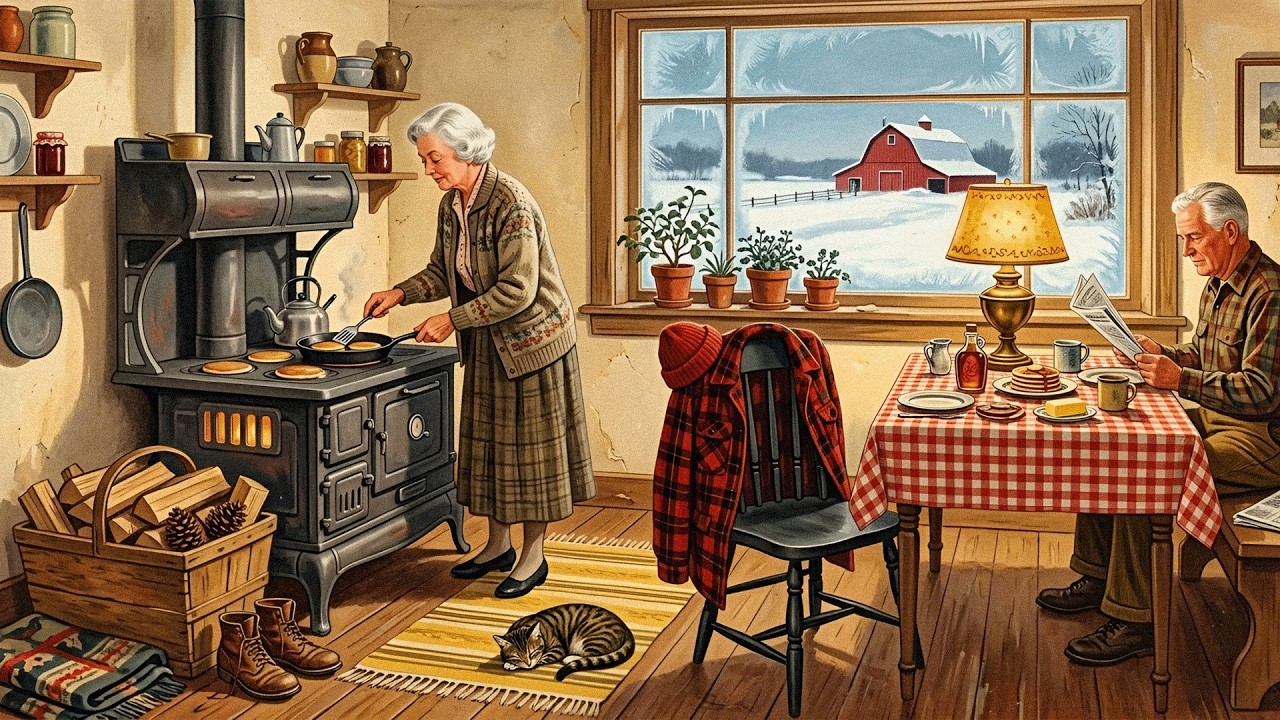 cozy winter kitchen jazz | soft 1950s oldies jazz while grandma bakes by the warm stove