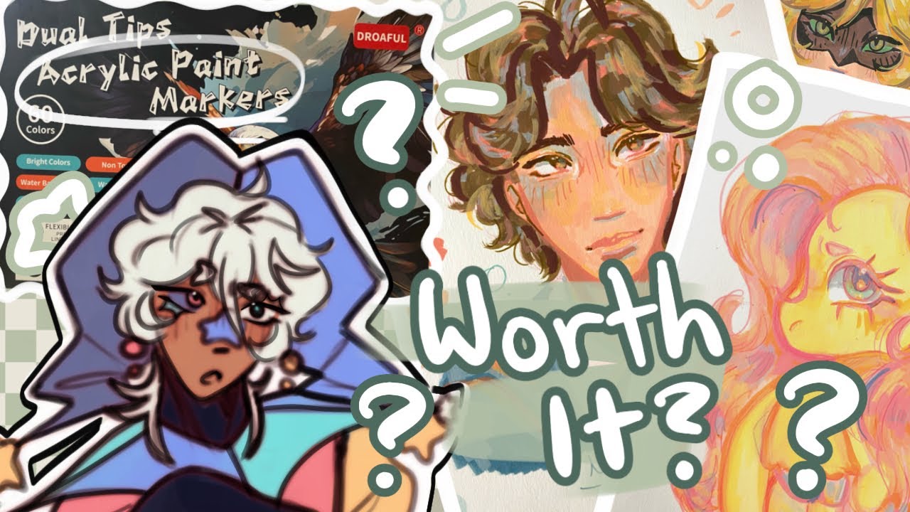 CONQUERING my TRADITIONAL ART FEARS! | DROAFUL acrylic marker review, QnA, commentary