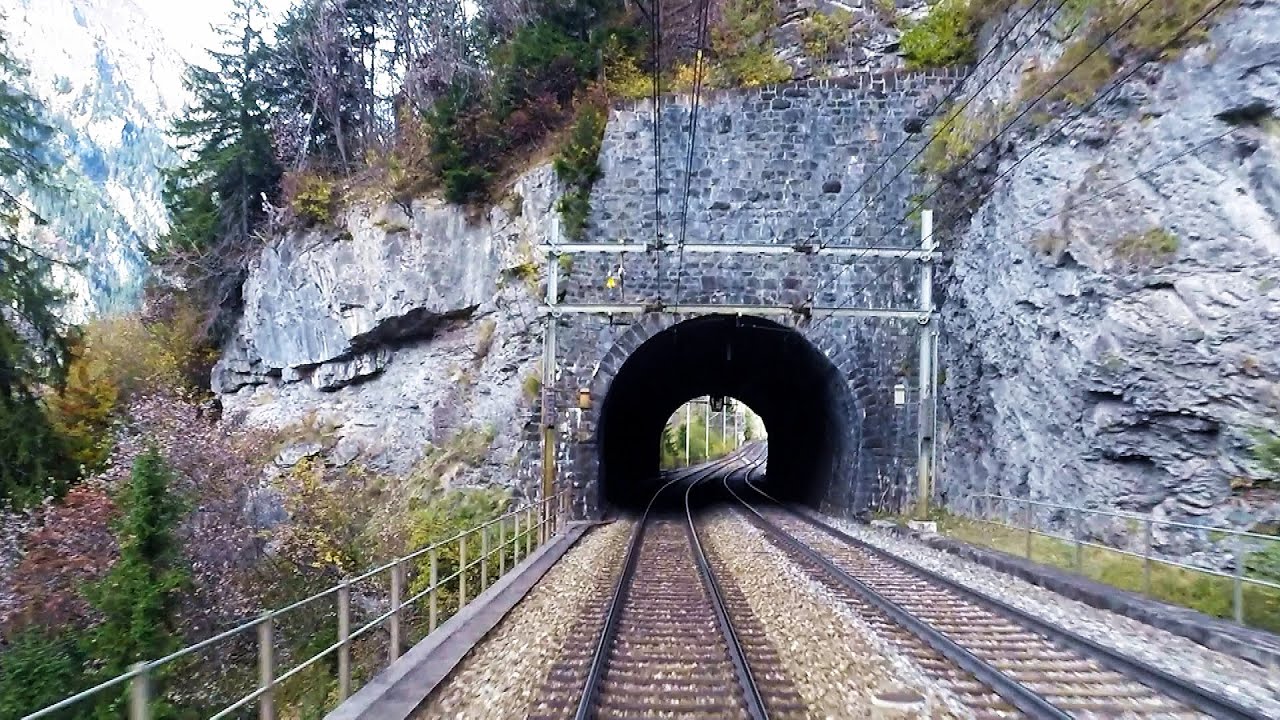 Lötschberg Mountain Route - Driver's Eye View - Part 1 - Lalden to Spiez.