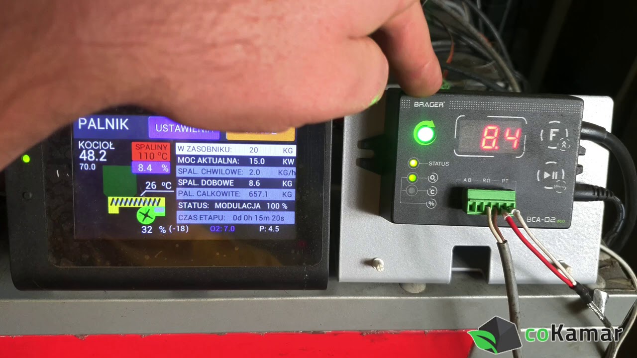 Bca-02 eco SKZP-05 i SKZP-02 integracja, automatyczne sterowanie powietrzem w kotle na Ekogroszek