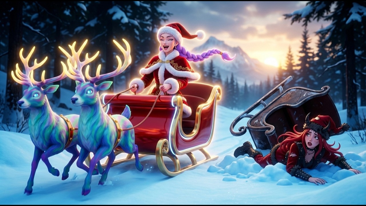 Rumi Wins the Frozen Sleigh Race Championship – (Fake Victory Exposed?) – KPOP Demon Hunters