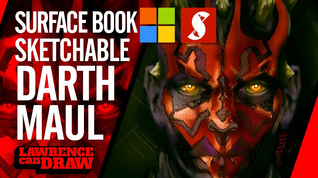 How to draw Darth Maul in Sketchable on the Microsoft Surface Book