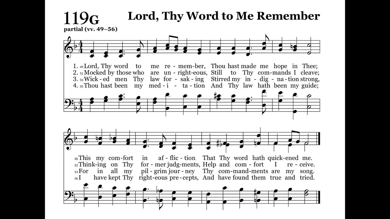 Lord, Thy Word to Me Remember (Sardis) 2024 Psalter 119G