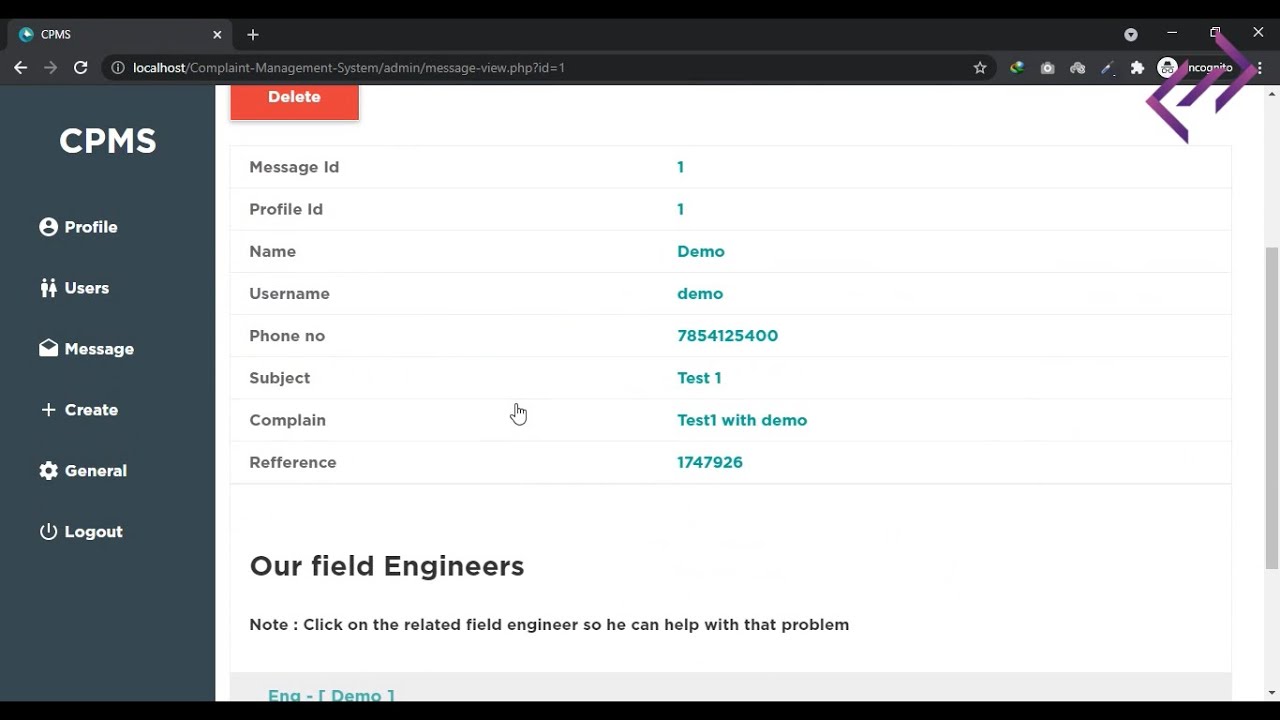 Complaint Management System in PHP MySQL with Source Code - CodeAstro