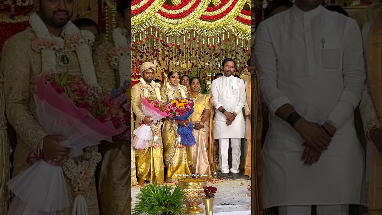 Central minister Kishan Reddy at BJP Debbadaguda Sri Elmati devender reddy son wedding #ytshorts