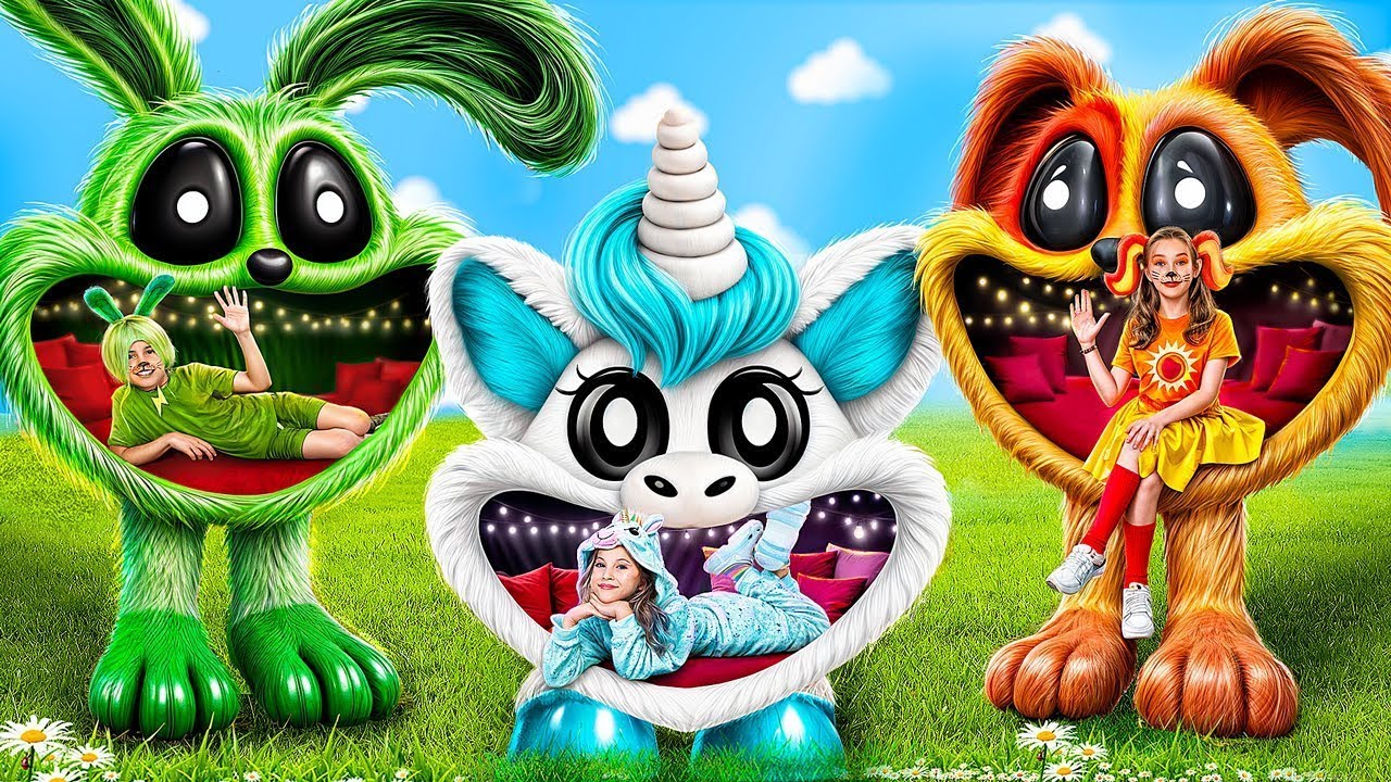 Wir Bauen ein Winziges Haus! CatNap vs Dogday vs Smiling Critters! Einfarbige Challenge!