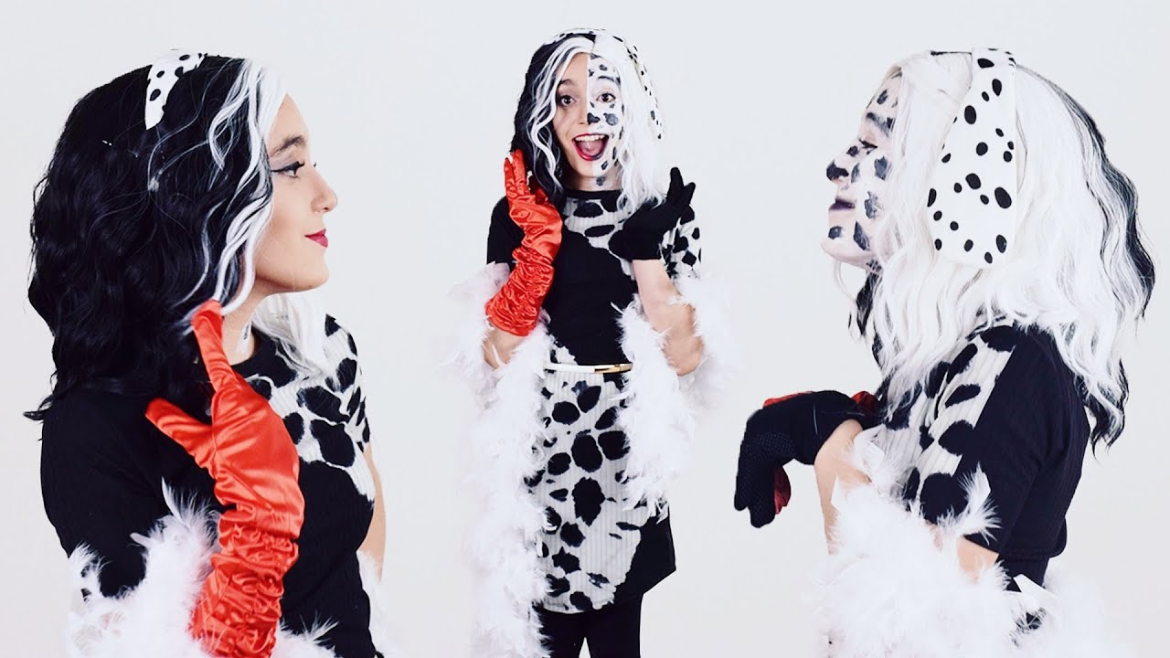 ARRUME-SE COMIGO PARA O HALLOWEEN - CRUELLA DÁLMATA ★ Minha Fantasia para a Festa de Dia das Bruxas