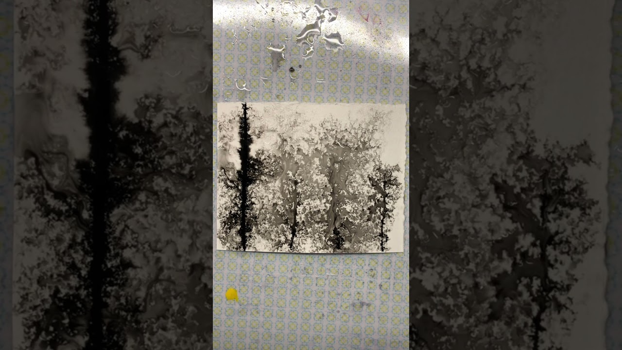 India ink abstract art #youtubeshorts #art #painting #abstract #indiaink
