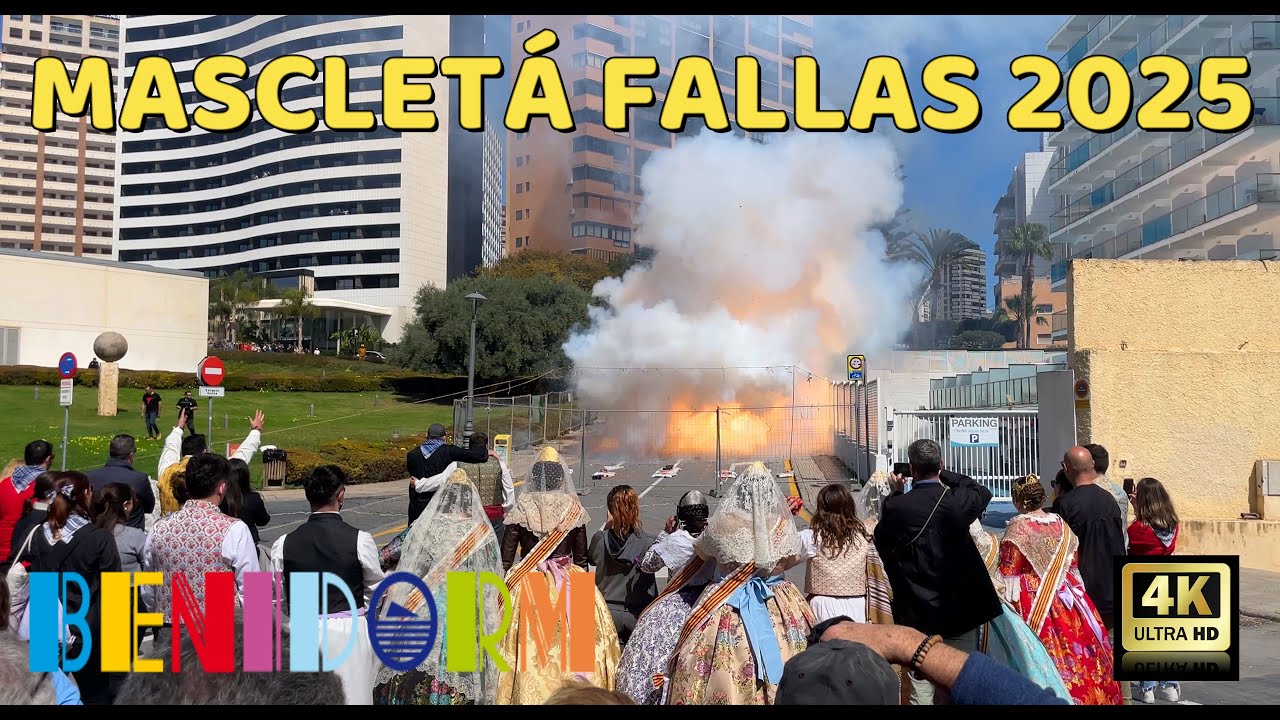 Benidorm Fallas 2025 - Gran Mascletá Falla Centro - 19 Marzo 2025 - Costa Blanca - España - 4K.