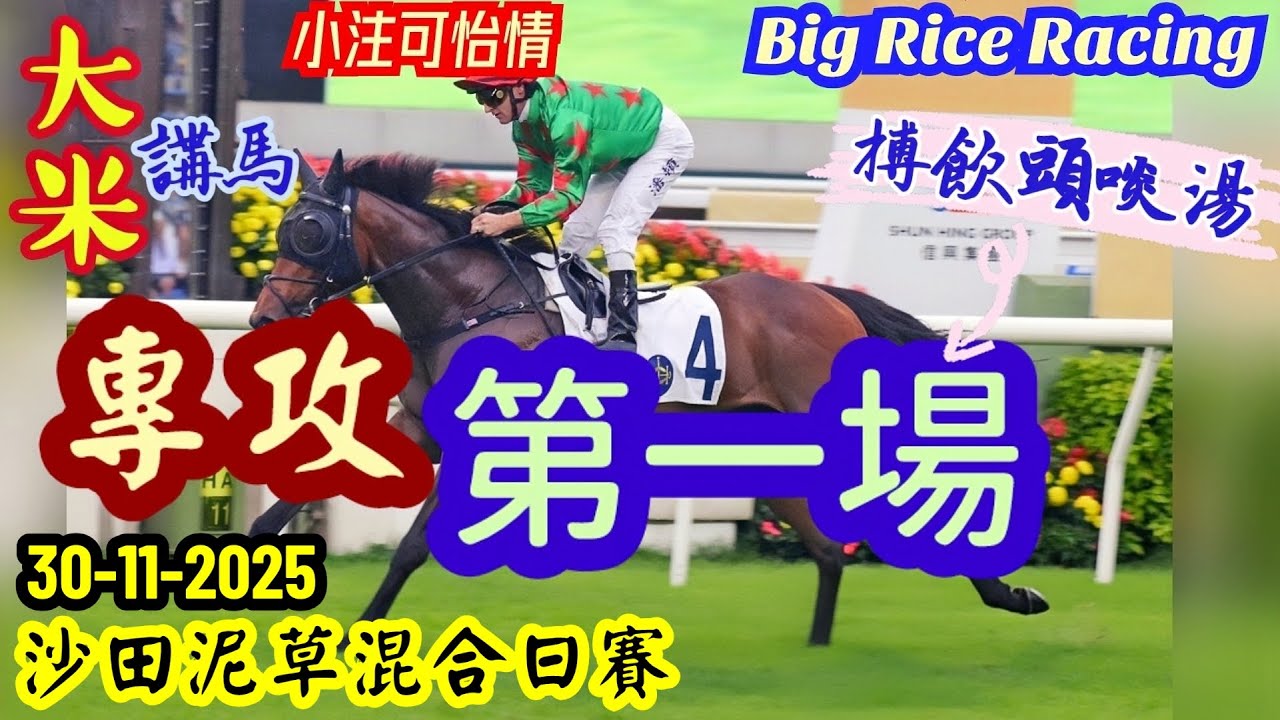 香港賽馬 專攻第一場 30-11-2025 沙田泥草混合日賽 (全場分析拆局，是次策略: WP馬胆一拖二)
