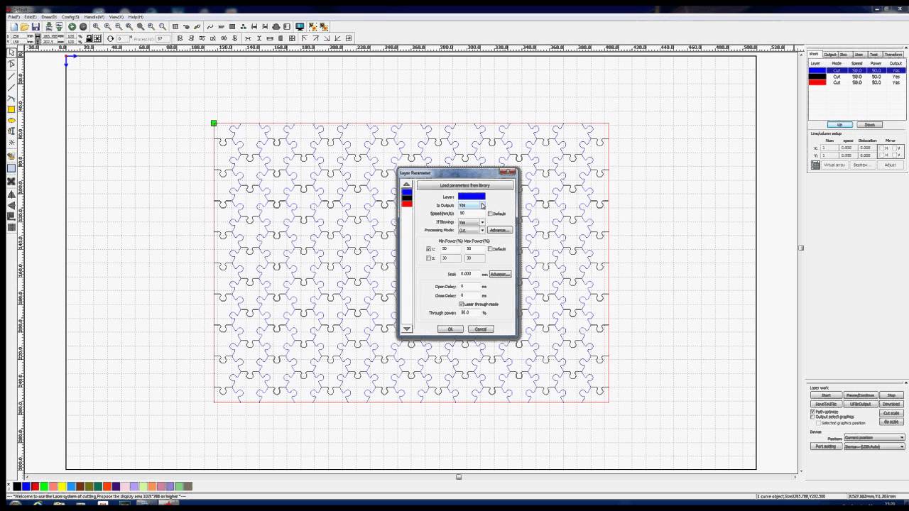 RDWorks Learning Lab 14 part 1 Design and cut JigSaw puzzle
