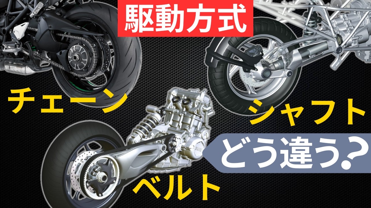 【チェーン・ベルト・シャフトドライブ】バイクの最終駆動─仕組みと違い