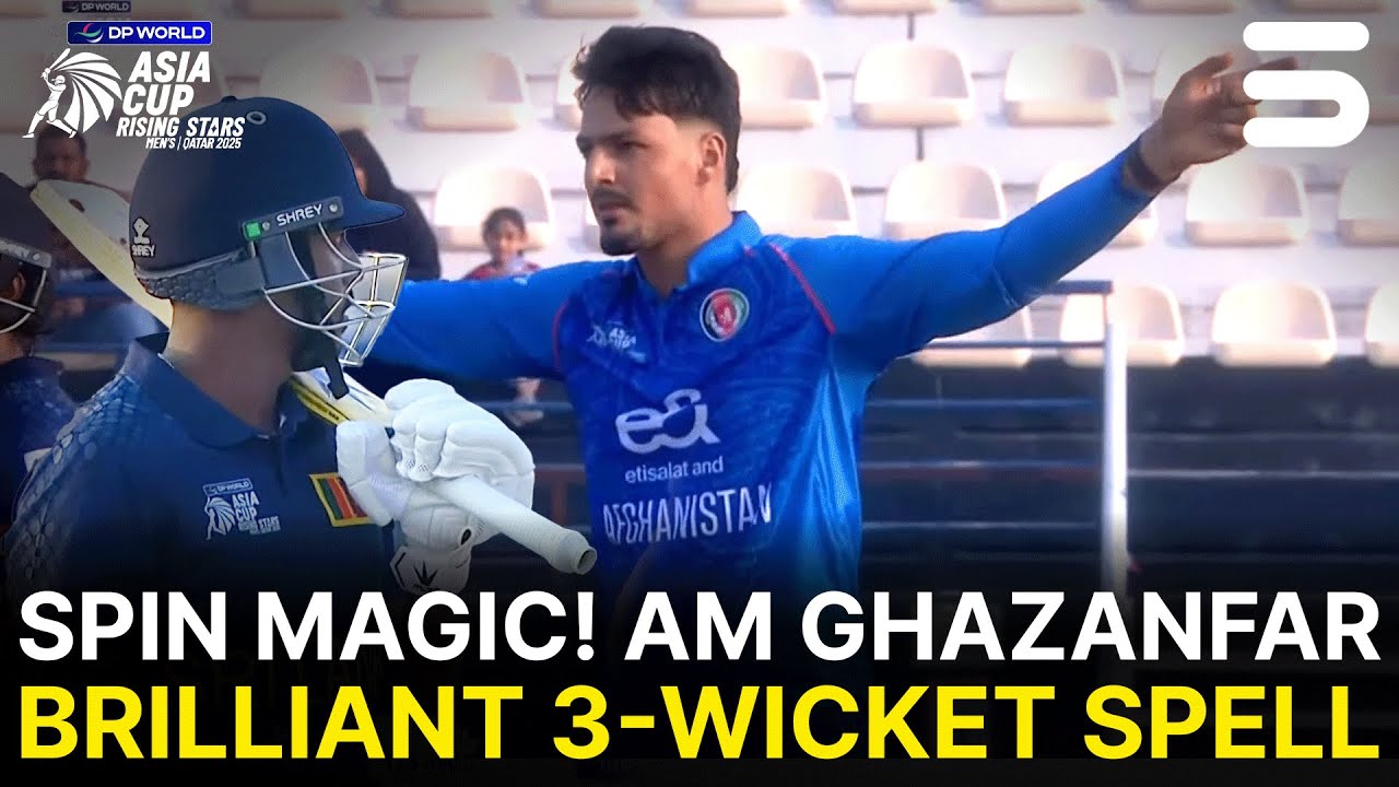 Top-Class Bowling By AM Ghazanfar | Sri Lanka A vs Afghanistan A | M4 | Asia Cup Rising Stars | ZH1K