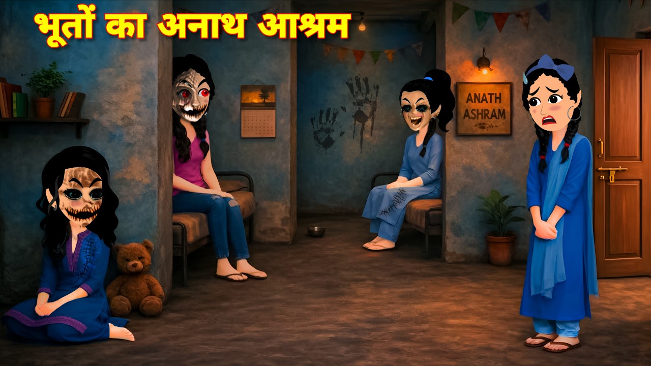 BHOOTIYA CARTOON भूतिया अनाथ आश्रम | Haunted Orphanage Horror Story | Scary Cartoon | Horror story