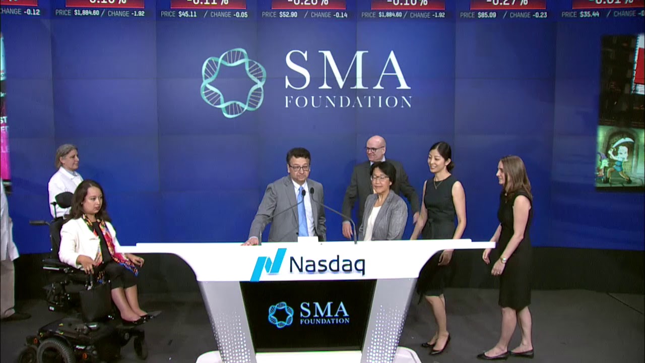 The Spinal Muscular Atrophy Foundation rings Nasdaq opening bell